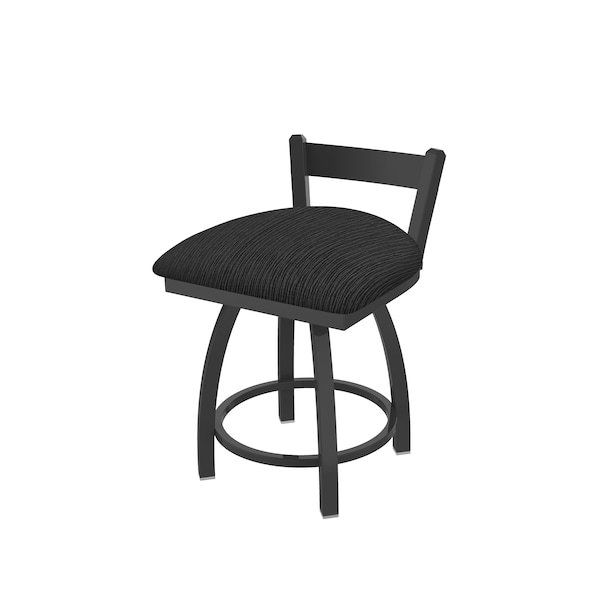Holland Bar Stool Co 18" Low Back Swivel Vanity Stool, Pewter Finish, Graph Coal Seat 82118PW018 - main